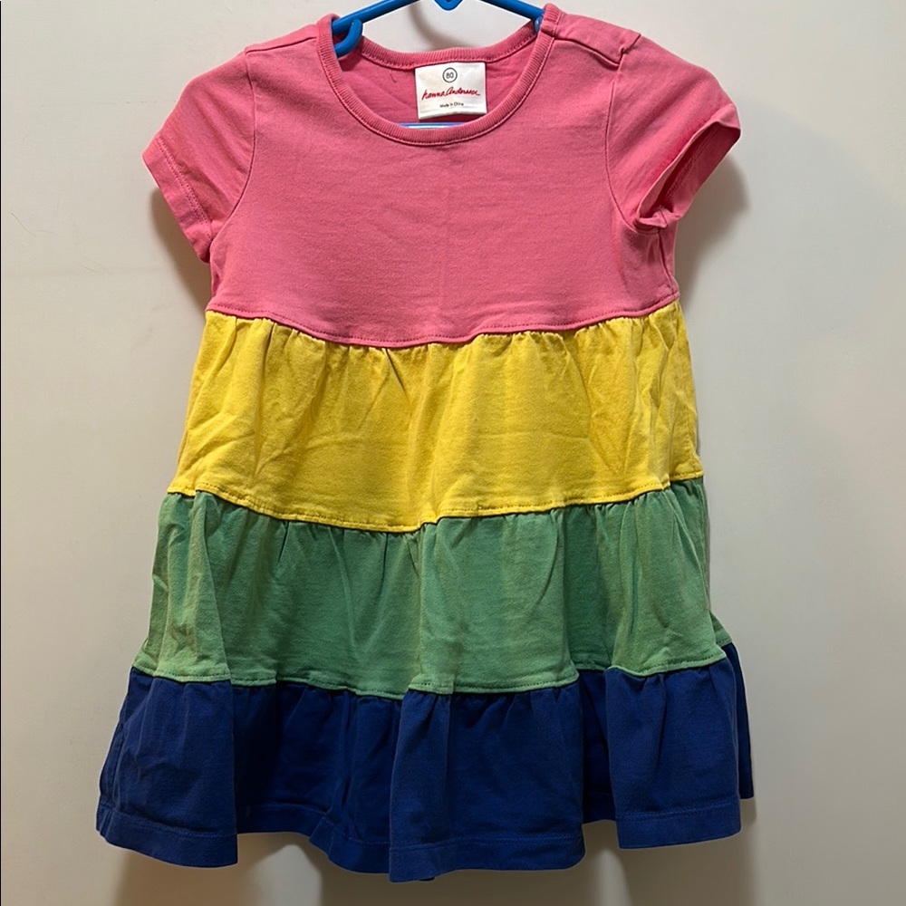 Hanna Andersson Pink and Green Kids Dress